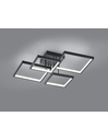 Plafoniera Led 4 Quadrati 52x52 cm Nero