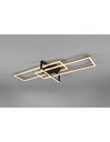 Plafoniera a 3 Rettangoli Led 34w Oro-Nero L100 cm Dimmerabile