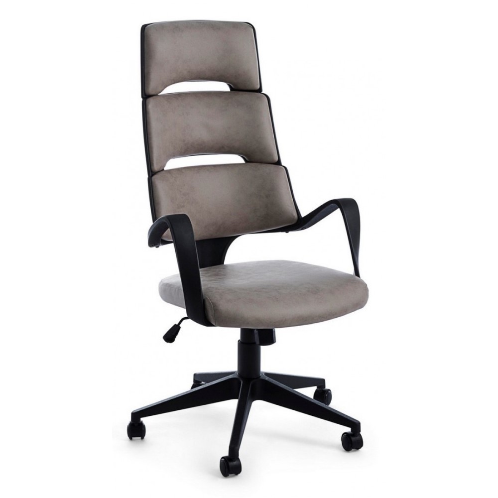 Poltrona direzionale moderna da ufficio in tessuto grigio - 62x62,5x117,5/125,5 cm