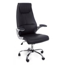 Poltrona direzionale da ufficio in ecopelle nero Camberra con braccioli - Dimensioni: 55x61x118/128 cm