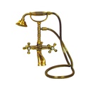 Rubinetto miscelatore per vasca da bagno con doccetta ottone antico - Dimensioni: 35x18x16 cm