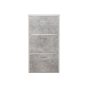 Scarpiera 3 ribalte struttura bianca e cemento 61x25xh.115 cm