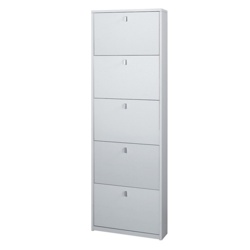 Scarpiera Slim Cinque Ante Bianco Cenere 63x18xh190 cm
