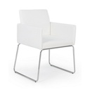 Sedia con braccioli in similpelle Bianco SIXTY 60x54x h80,5 cm