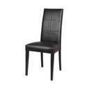 Sedia in legno rivestita ecopelle antracite 47x47xh.101 cm