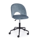 Sedia ufficio azzurro in velluto e acciaio - Dimensioni: 53x60x82 cm
