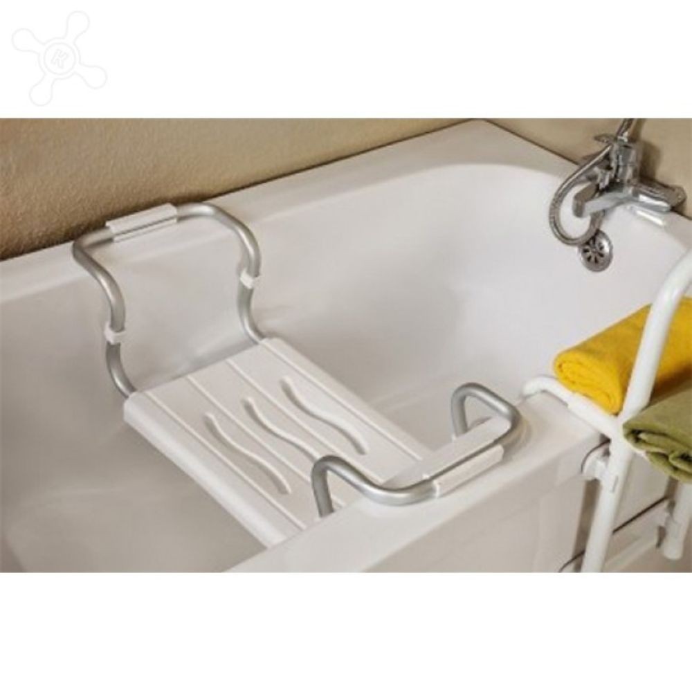 Sedile per Vasca Regolabile in Acciaio Cromato Bianco 19x26x65.5 cm