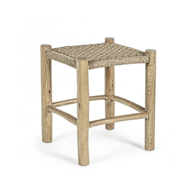 Sgabello per Esterno in Legno Teak Naturale 38x38x h45 cm