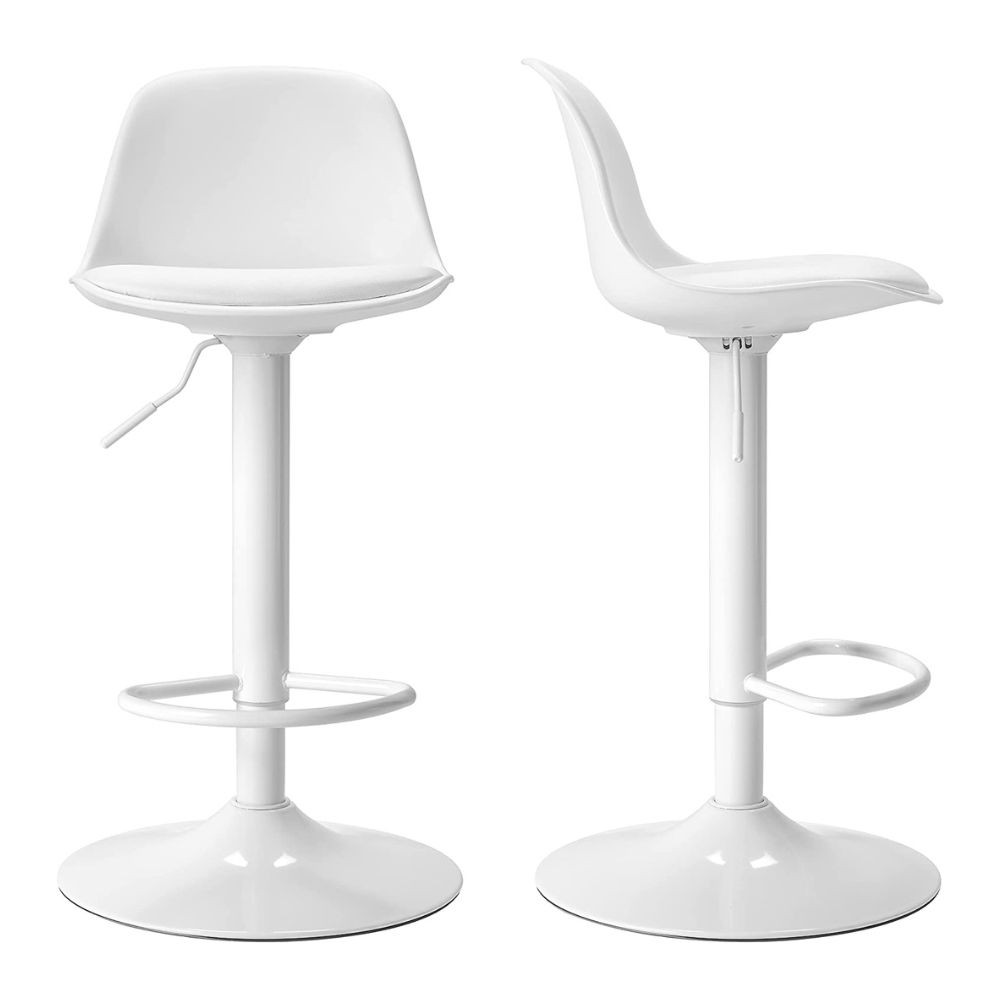 Sgabello Regolabile Bianco 36x40x85 cm
