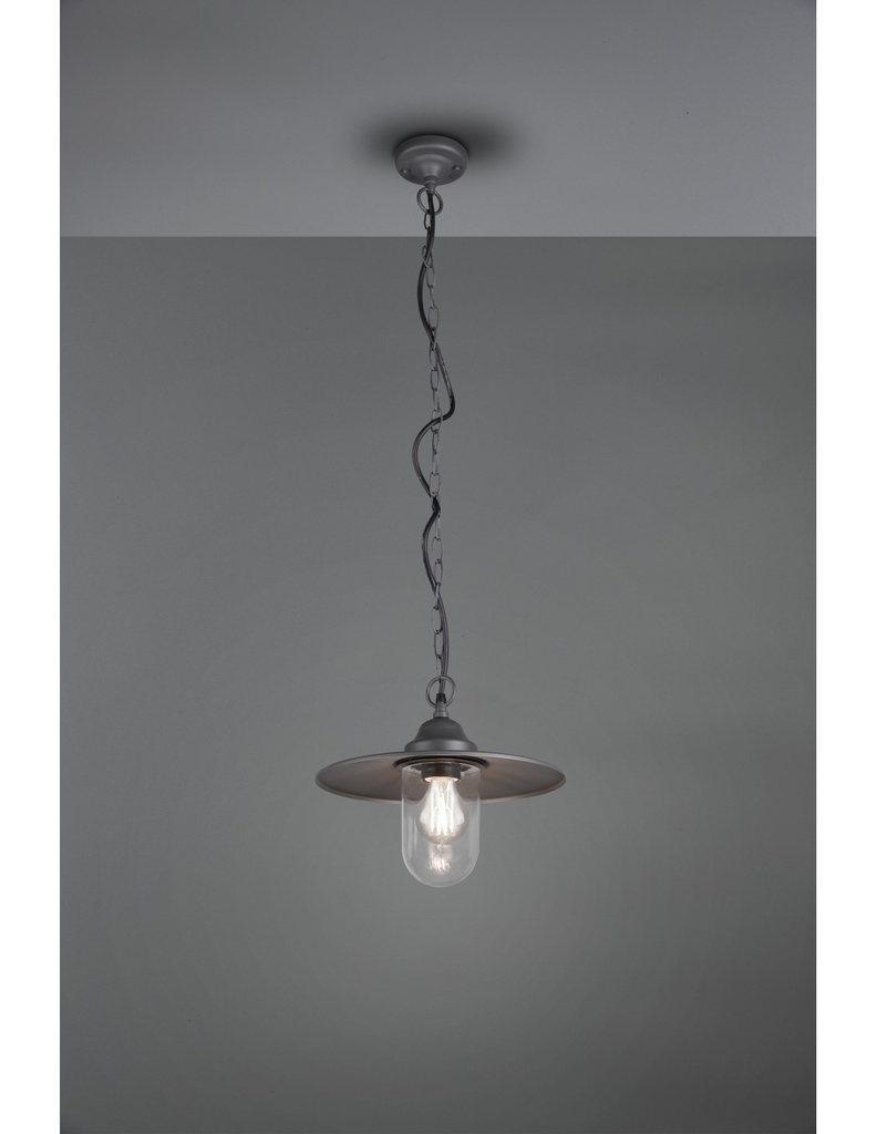 Sospensione Antracite con Diffusore Vetro IP44