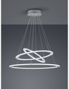 Sospensione LED Dimmerabile 3 Anelli Nichel Ø80 cm
