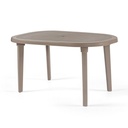 Tavolo per esterno in polipropilene Tortora 140x90x h72 cm