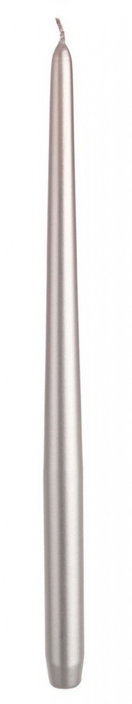 6x Candela Basic Conica Argento 40Cm - Samnite