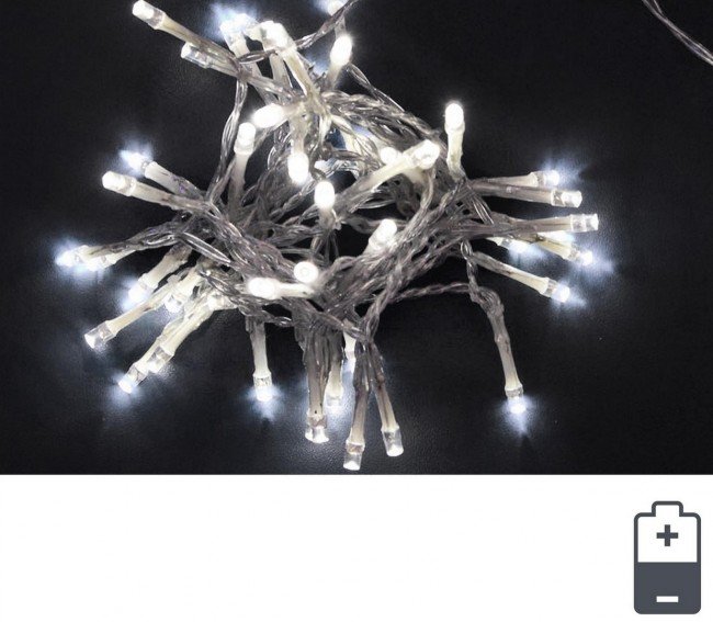 6x Catena Bt 48 Led Bianco Filo Tr Int - Samnite
