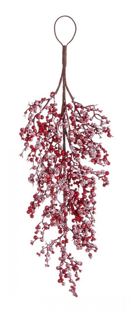 6x Decor. Delia Bacche Rosso Ghiacc Goccia - Samnite