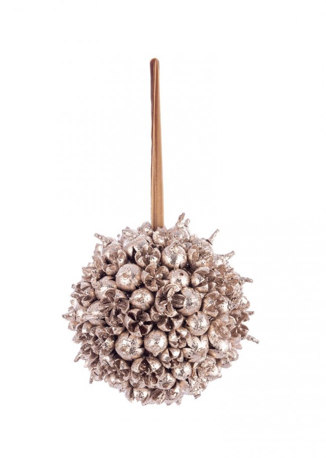 6x Decorazione Sferica Jilly Champagne D125 - Samnite