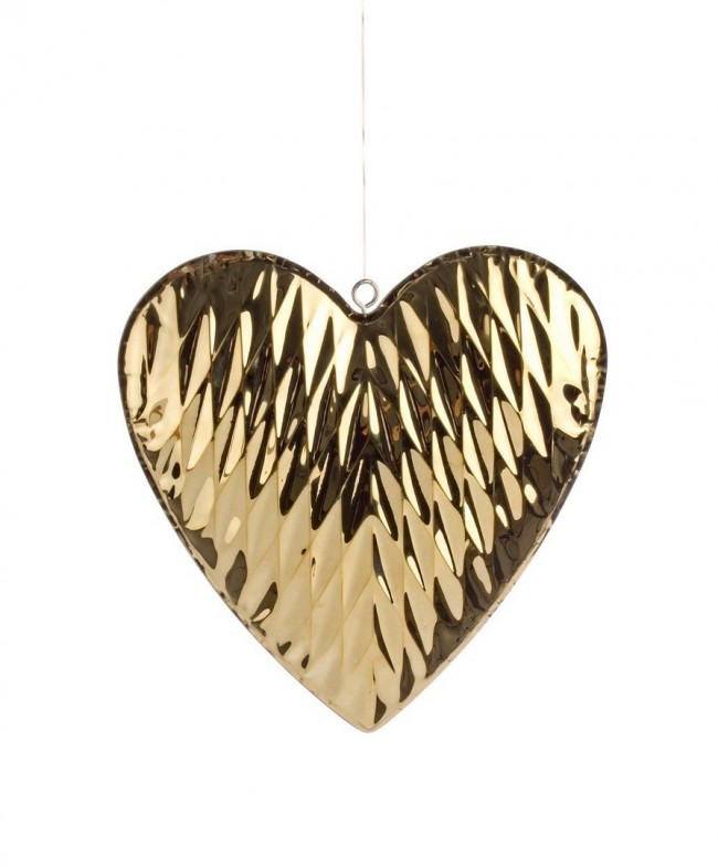 6x Pendaglio Placcato Cuore Oro M - Samnite