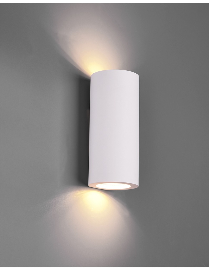 Applique 2xGU10 Cilindro Gesso Biemissione Zazou Bianco Trio Lighting - Samnite