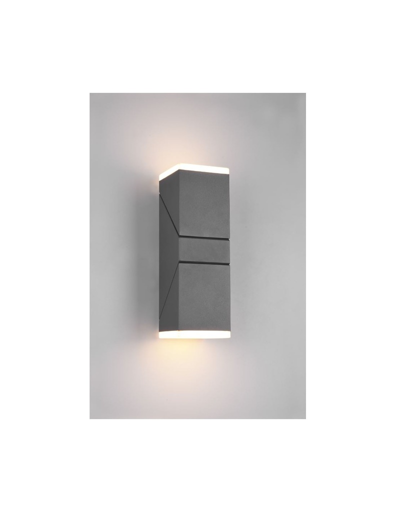 Applique Doppio Led Orientabile Avon Alluminio Antracite IP54 Trio Lighting - Samnite