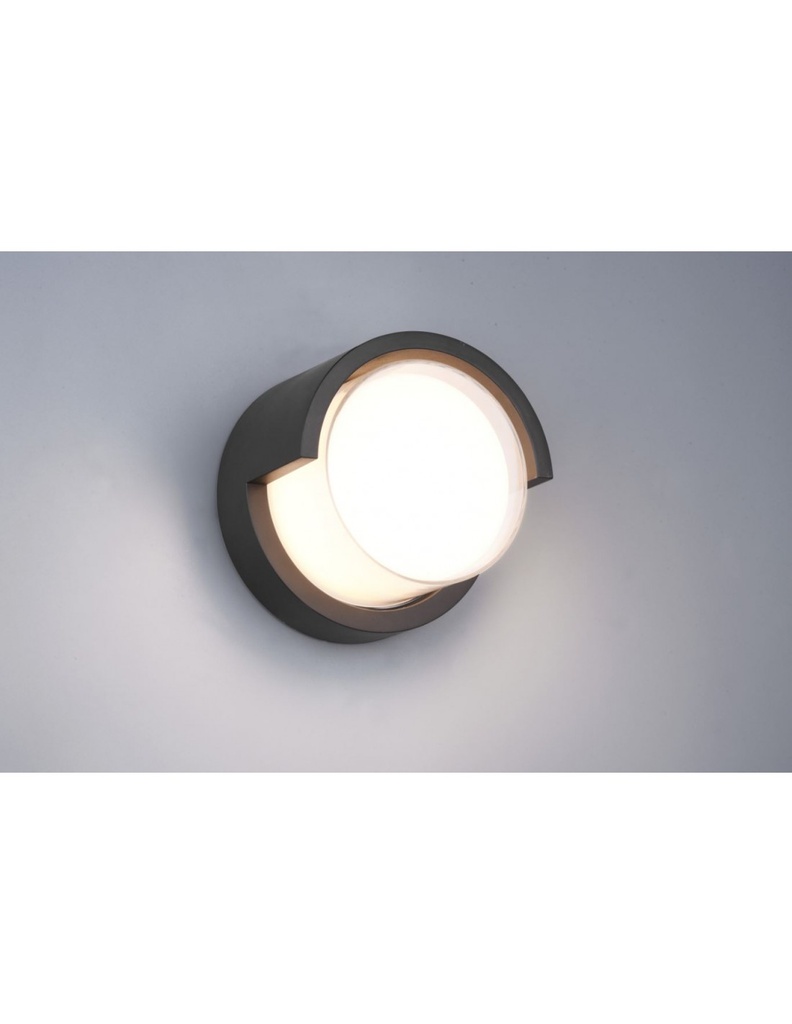Applique Rotonda Da Esterno Puno Nero IP54 Trio Lighting - Samnite