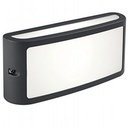 Applique in alluminio pressofuso con diffusore in termoplastico opalino - Luce calda 3000°K - 10W - 840 lumen - IP54 grafite - Samnite