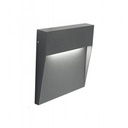 Applique quadrata in alluminio pressofuso con diffusore satinato - 3W, 361 lumen, luce calda grafite - Samnite