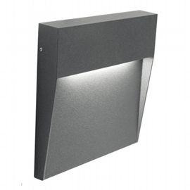 Applique quadrata in alluminio pressofuso con diffusore satinato grafite - Samnite