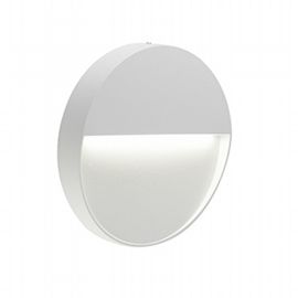 Applique tonda in alluminio pressofuso con diffusore satinato - 3W - Luce calda - IP65 bianco - Samnite