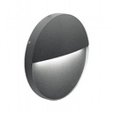 Applique tonda in alluminio pressofuso con diffusore satinato - 6W - 772 lumen - Luce naturale - IP65 grafite - Samnite