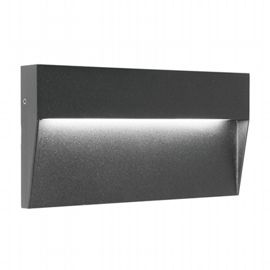 Applique tonda in alluminio pressofuso con diffusore satinato - 6W, 777 lumen grafite - Samnite