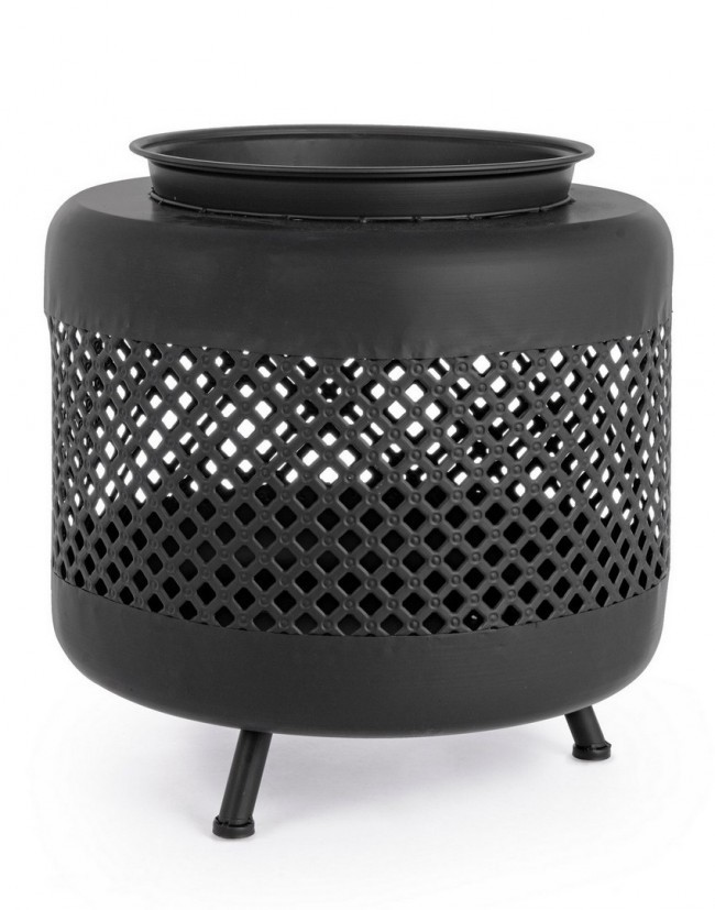 Braciere arredo giardino metallo nero Efesto - Samnite