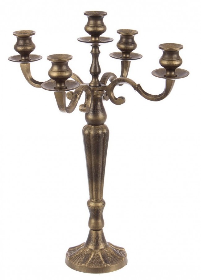 Candelabro Laryn 5 Fuochi brunito h52  Cod.0186234 - Samnite