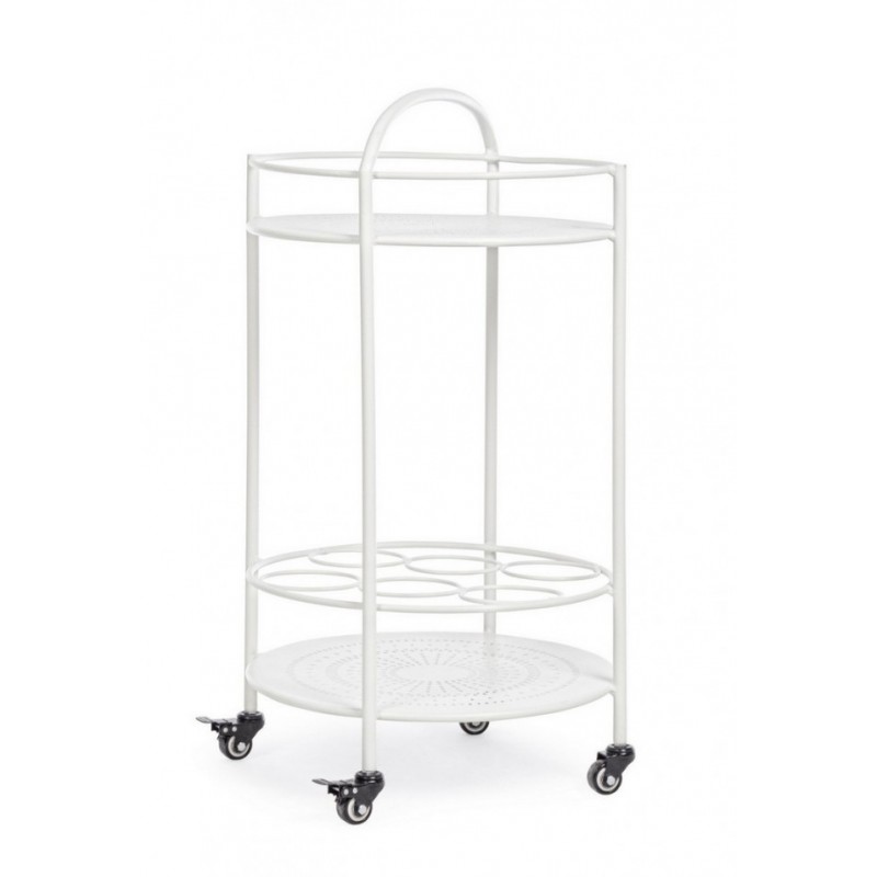 Carrello per bottiglie in acciaio Bianco - Samnite