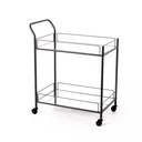 Carrello portabevande in metallo nero 40x783h cm - Samnite