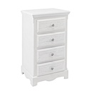 Cassettiera 4 cassetti bianco in legno stile classico - Samnite