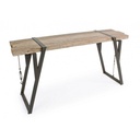 Consolle in acciaio con piano in legno BLOCKS 153x44 h76 cm - Samnite