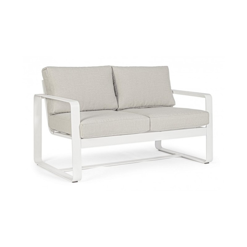 Divano per esterno due posti Bianco MERRIGAN 134x78x h84 cm - Samnite