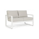 Divano per esterno due posti Bianco MERRIGAN 134x78x h84 cm - Samnite