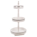 Espositore legno bianco 3 piani tondo cm 50 x 50 x 102 - Samnite