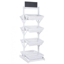 Espositore rustico Darik 8 cesti in vimini bianco - Samnite