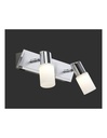 Faretto Clapton 2 Spot Led Cromo E Vetro Bianco L36 cm Trio Lighting - Samnite