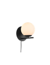Lampada Da Parete Nero Sfera Vetro Bianco Pure Trio Lighting - Samnite