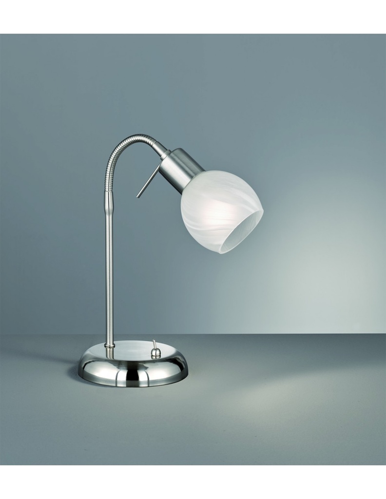 Lampada Da Studio Nichel E Vetro Bianco 1xE14 Antibes Trio Lighting - Samnite