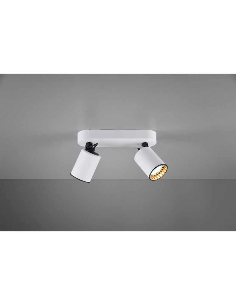 Lampada Soffitto 2 Faretti Spot GU10 Orientabile Pago Bianco Moderno  Trio Lighting - Samnite