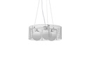 Lampada a sospensione in metallo con paralume bianco D50xD500x120h cm - Samnite