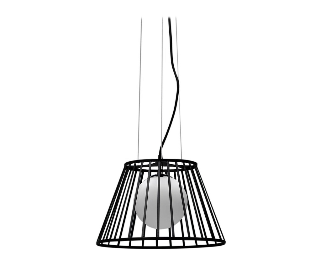 Lampada a sospesione in metallo con paralume nero D25/35xD20/35x120h cm - Samnite