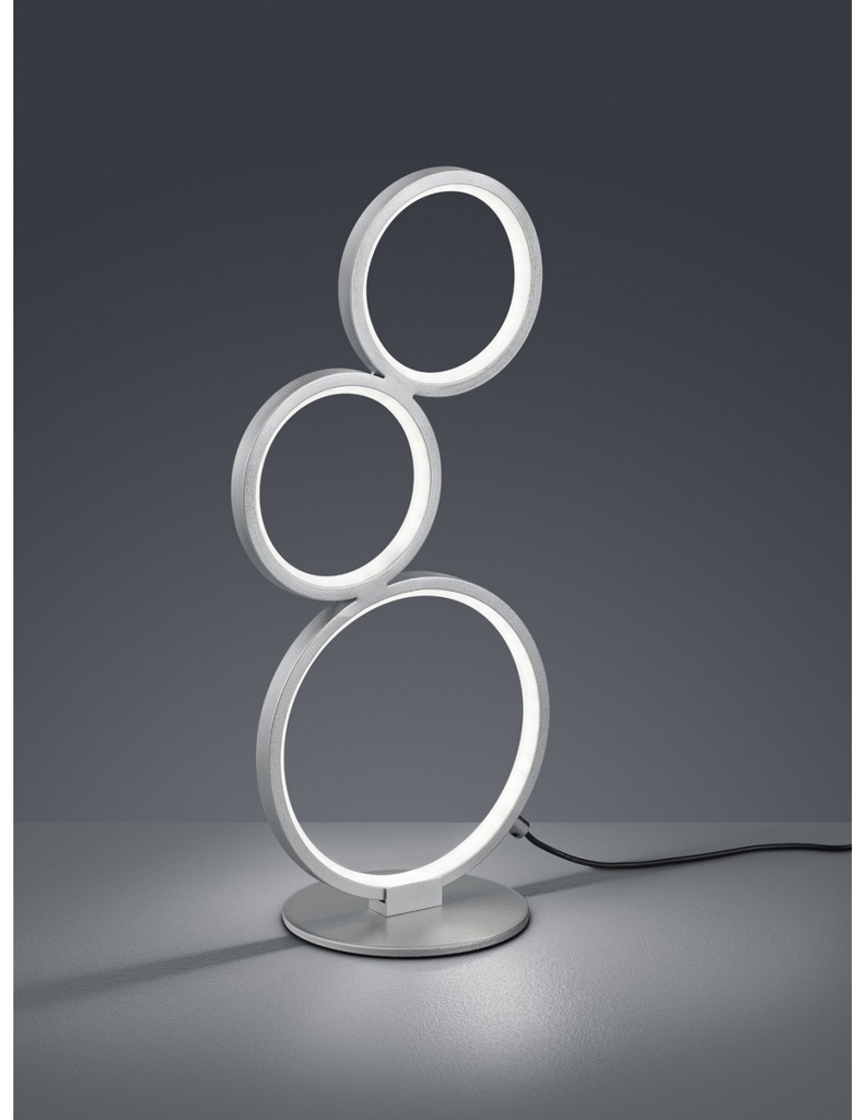 Lampada da Tavolo Rondo 3 Anelli Led Argento Trio Lighting - Samnite