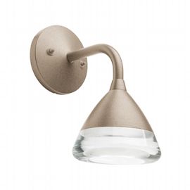 Lampada da parete in alluminio pressofuso, diffusore in acrilico, 20W, 1800 lumen, luce calda tortora - Samnite