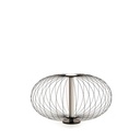 Lampada da tavolo led paralume in acciaio nero lucido  50x50xh. 29 cm - Samnite