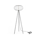 Lampada da terra in acciaio con paralume nero lucido 50x50x150h cm - Samnite